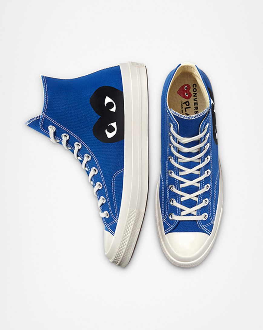 Dámské Boty Vysoké Converse x Comme des Garçons PLAY Chuck 70 Blankyt Černé | CZ IU31D48